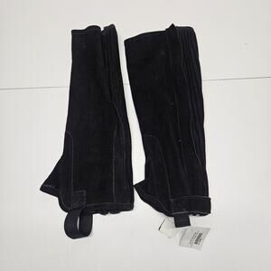 Nwt Equi Grip Leth Half Chap Adult XS Suede Leather Equestrian Riding Black